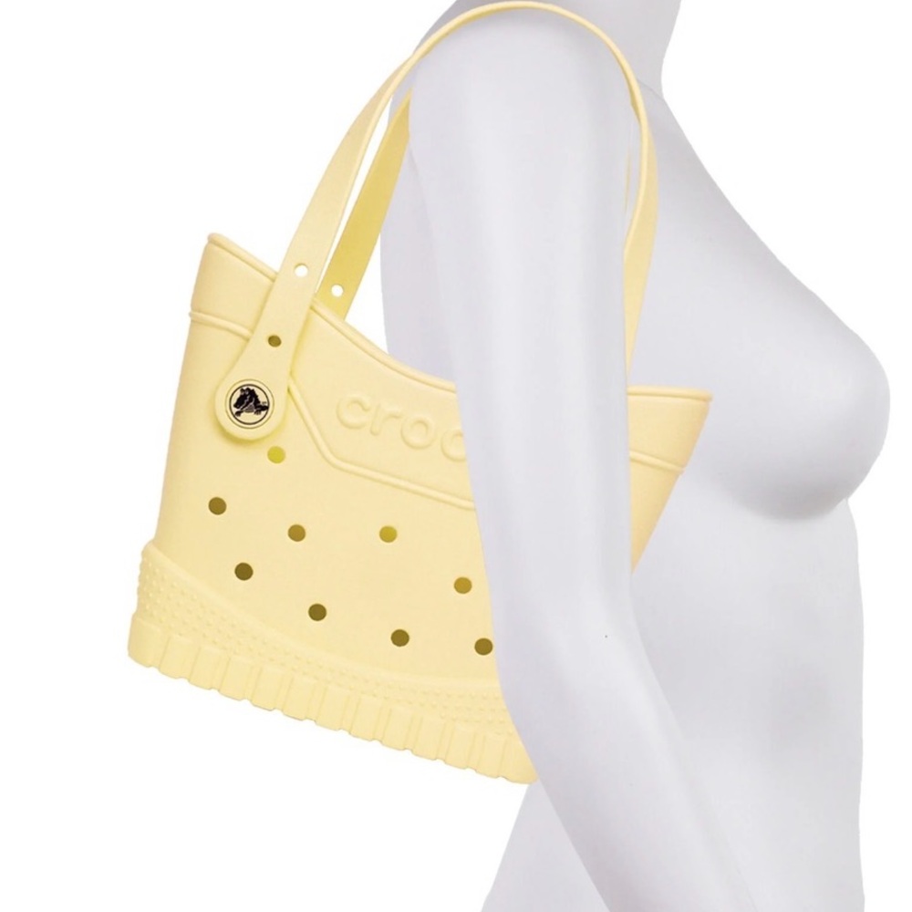CROCS Women's Soft Yellow Perforated Tote